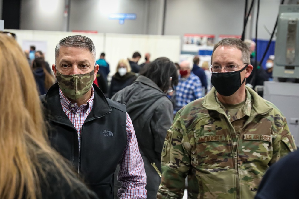Brig. Gen. Jeffrey P. Van Visits Vaccine Mega-Site