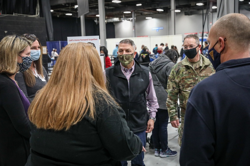 Brig. Gen. Jeffrey P. Van Visits Vaccine Mega-Site