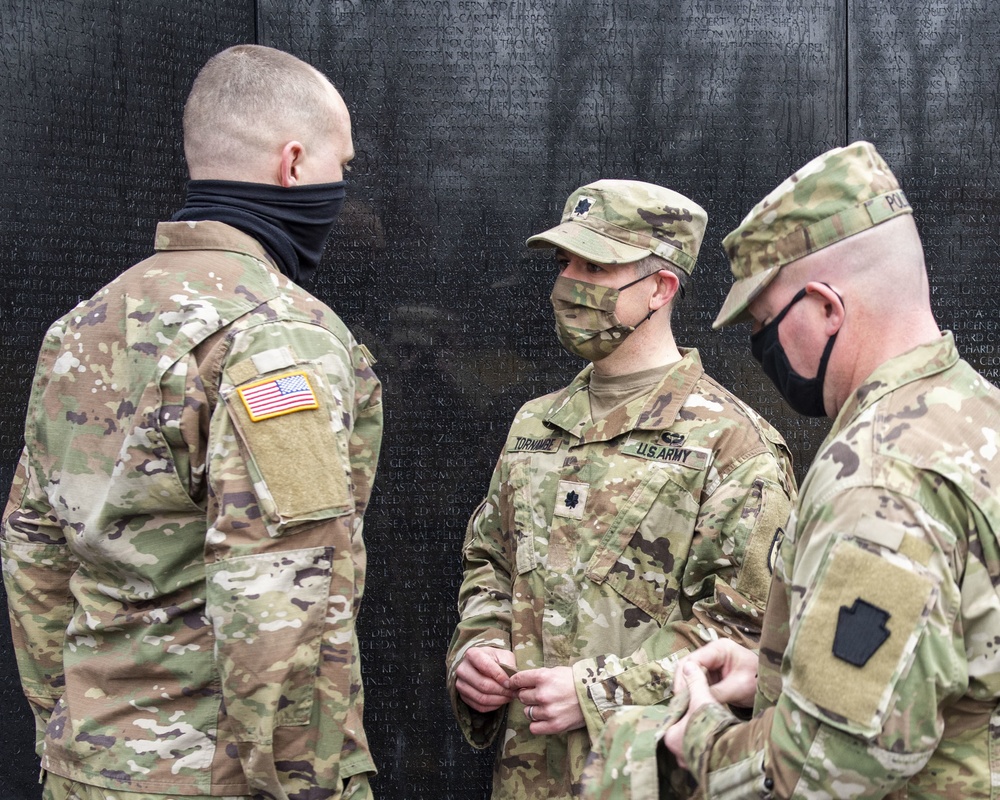 Pa. National Guard Soldiers promoted at Vietnam Veterans Memorial