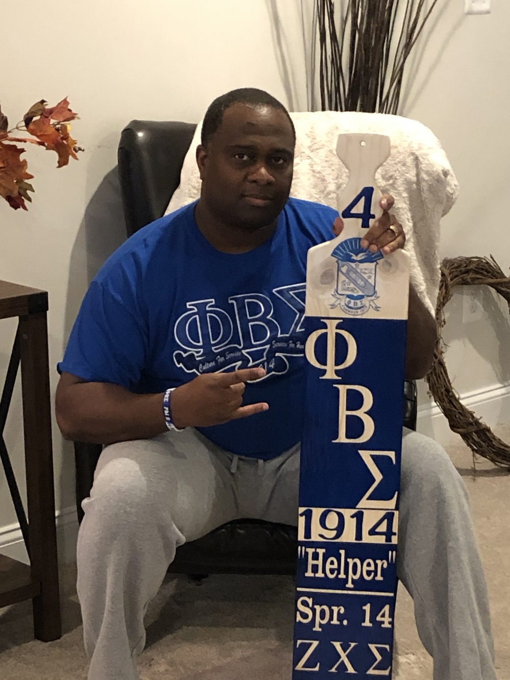 U.S. Air Force Lt. Col. Corwin Smith, a chaplain with the 113th Wing, District of Columbia Air National Guard, and a member of Phi Beta Sigma Fraternity, Inc., poses for a photo in his fraternity attire in 2014