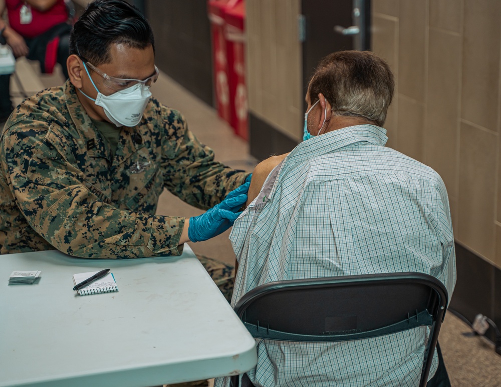 1st MLG administers COVID vaccines at Globe Life Field Community Vaccination Center