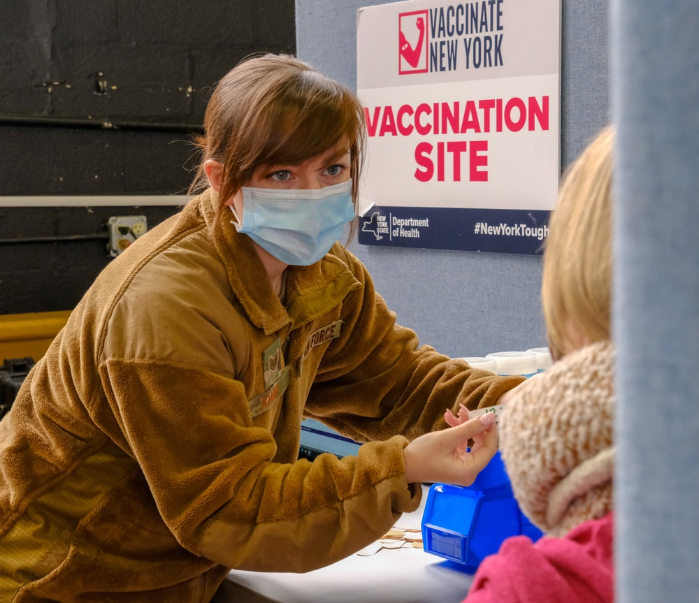 U.S. Air Force supports the Medgar Evers College COVID-19 Community Vaccination Center