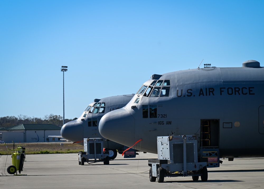 GA Air National Guard C-130H fly local sorties