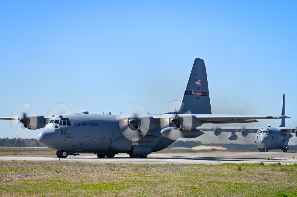 GA Air National Guard C-130H fly local sorties