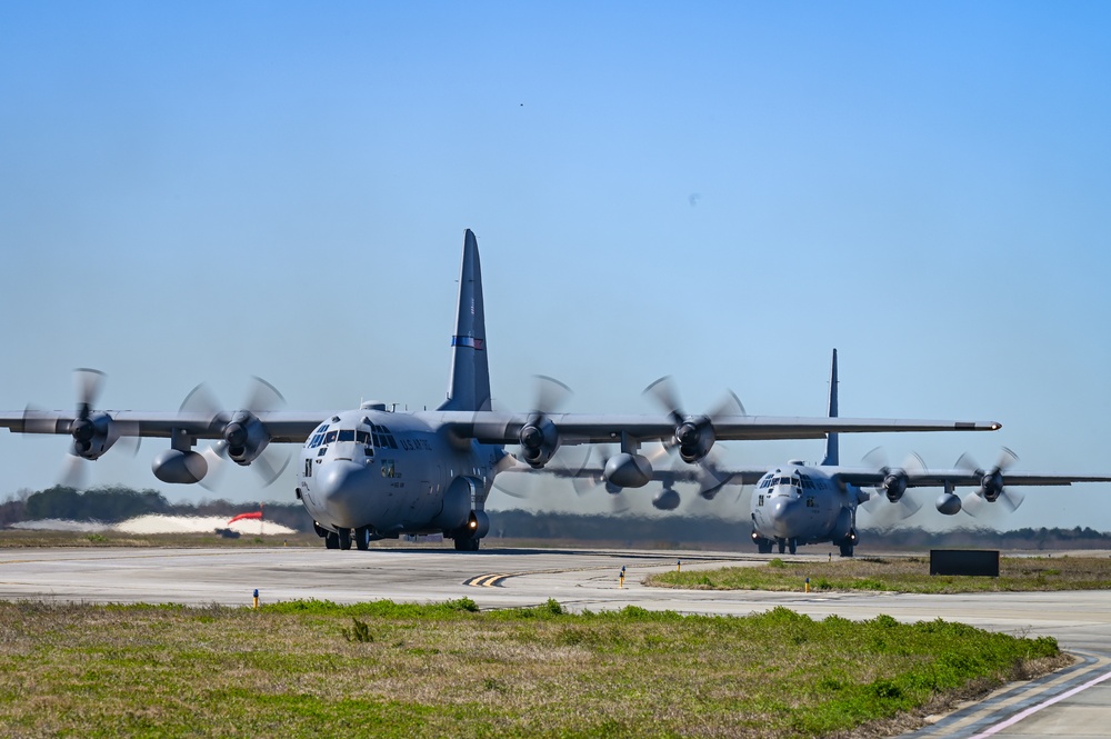GA Air National Guard C-130H fly local sorties