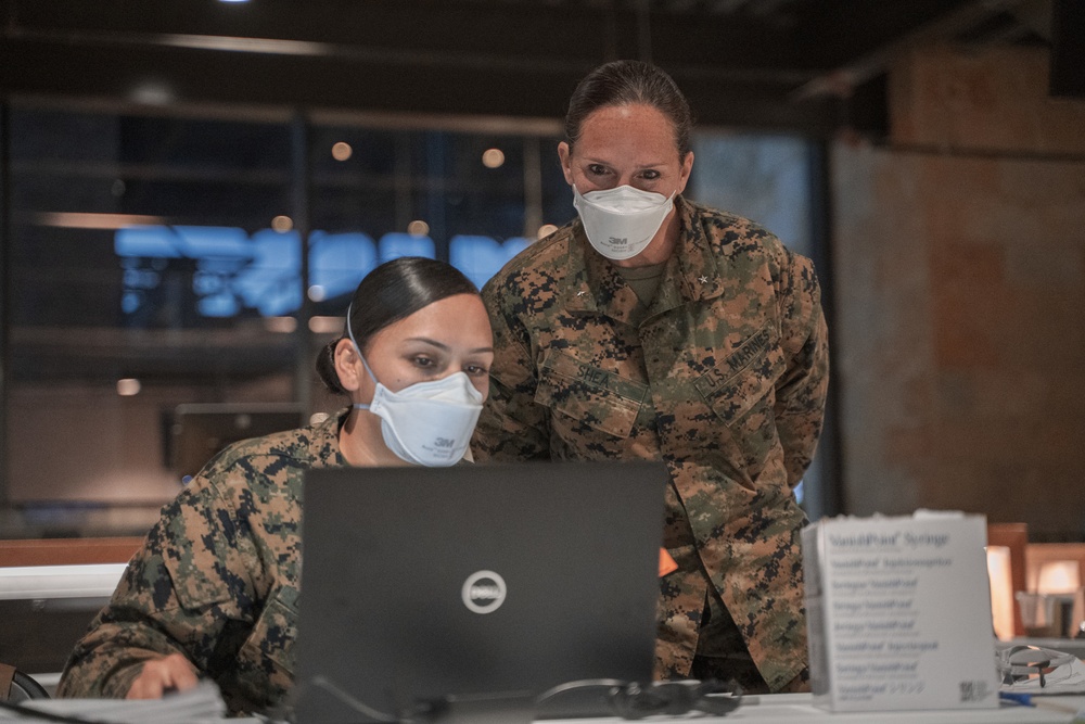 1st MLG CG visits Arlington Community Vaccination Center