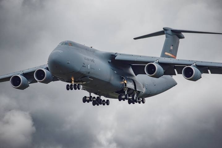 C-5 Galaxy on approach at Westover ARB