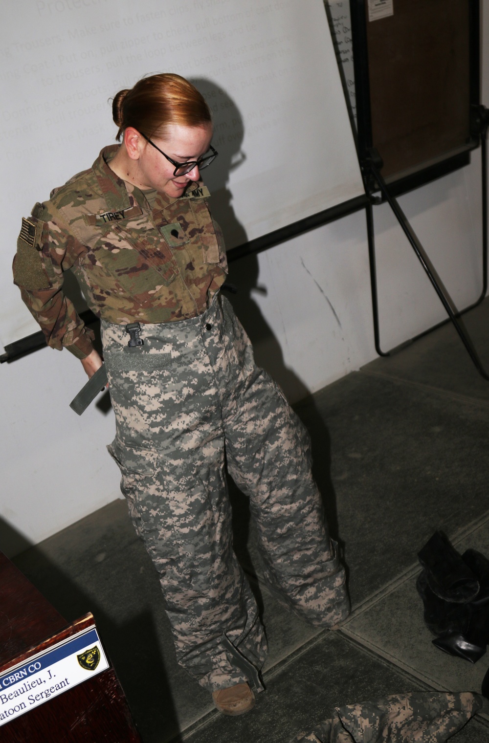 Soldiers from 318th Chemical Company conduct training