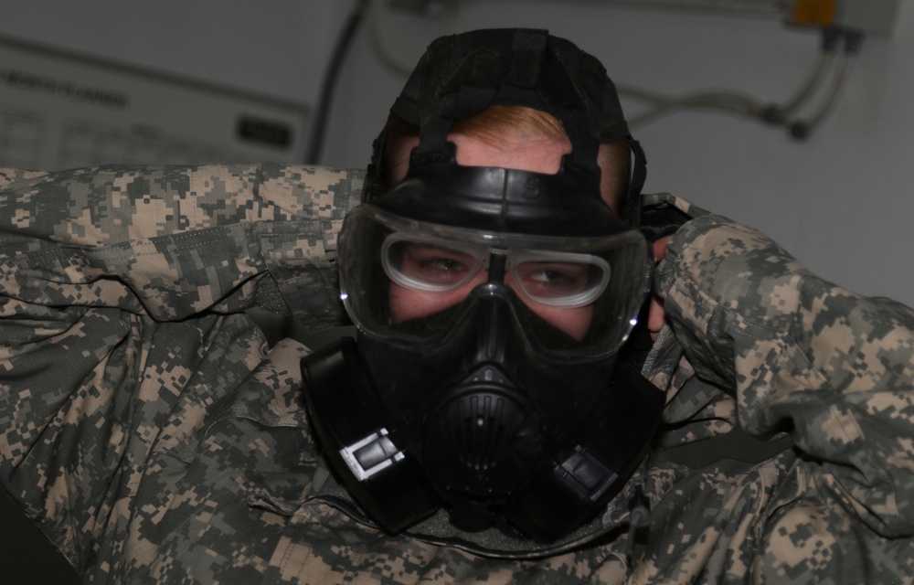 Soldiers from 318th Chemical Company conduct training