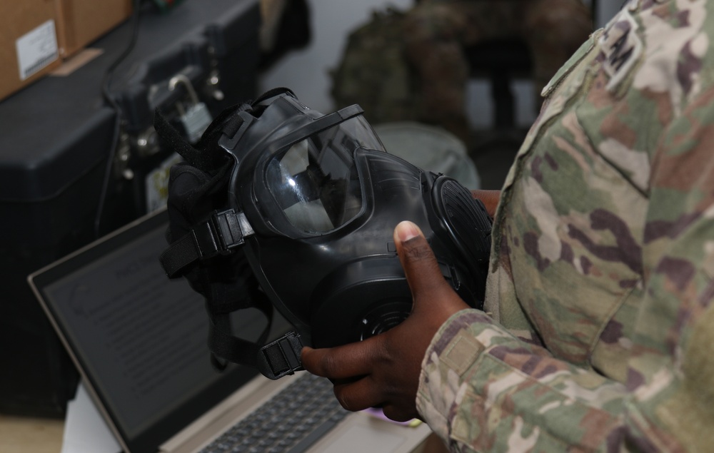 Soldiers from 318th Chemical Company conduct training