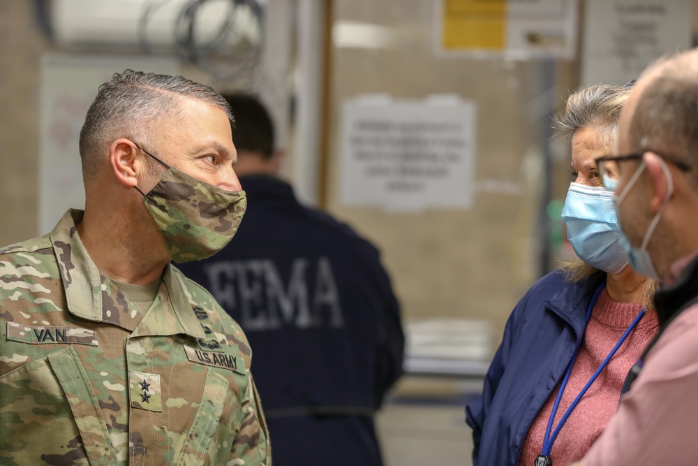 Maj. Gen Van visits the Medgar Evers College COVID-19 Community Vaccination Center