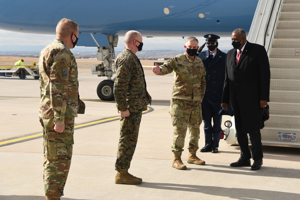 Secretary of Defense makes first visit to Peterson AFB