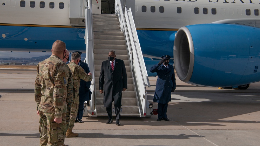 Secretary of Defense makes first visit to Peterson AFB