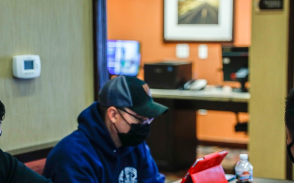 U.S Army Reserve COVID-19 response team conduct redeployment briefing