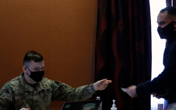 U.S Army Reserve COVID-19 response team conduct redeployment briefing