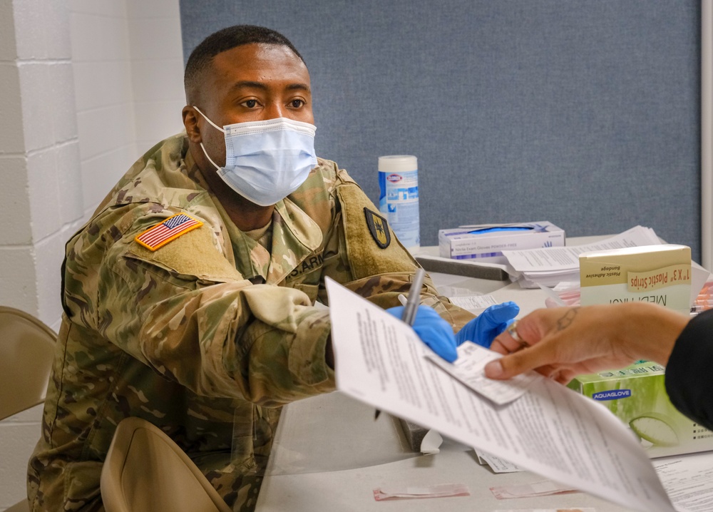 U.S. Soldiers support the newly opened COVID-19 Paterson Community Vaccination Center