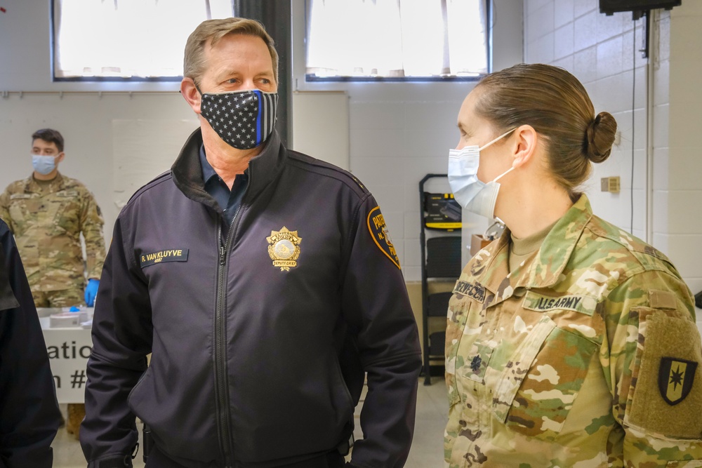 U.S. Soldiers support the newly opened COVID-19 Paterson Community Vaccination Center