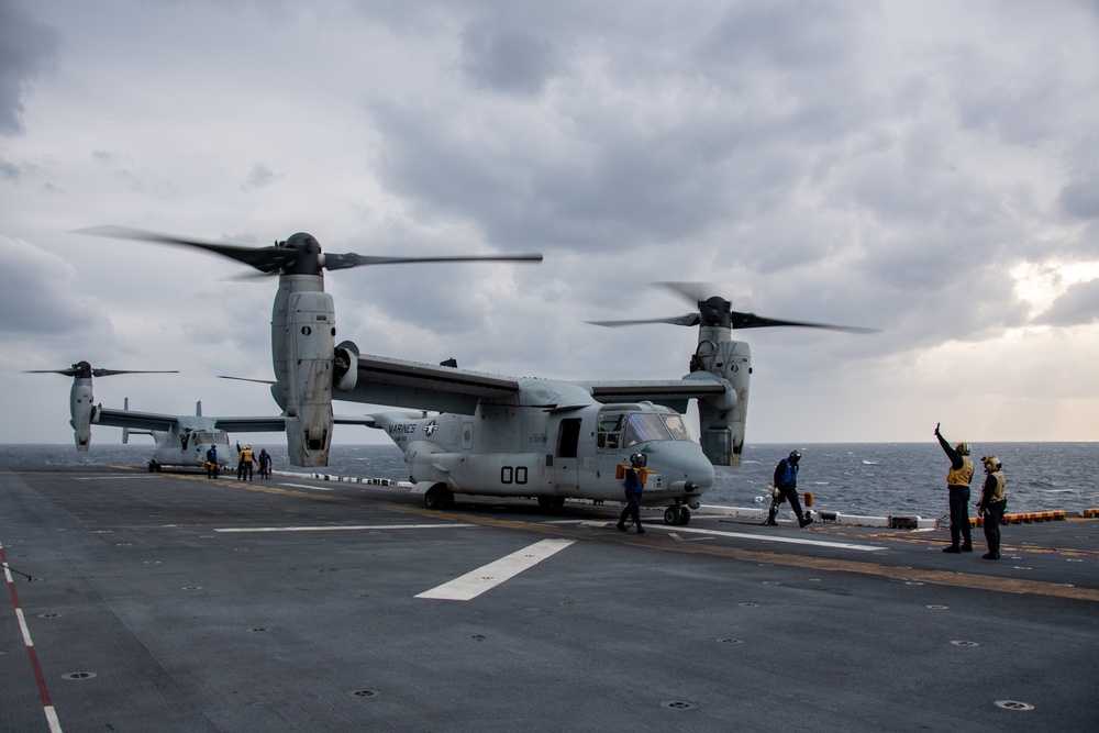 USS America (LHA) Conducts Flight Operations