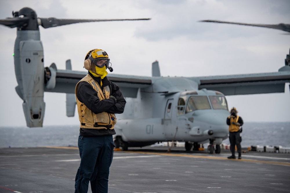 USS America (LHA) Conducts Flight Operations