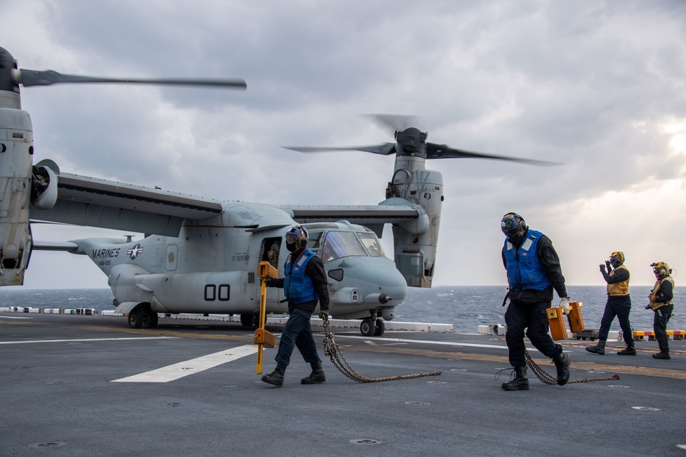 USS America (LHA) Conducts Flight Operations