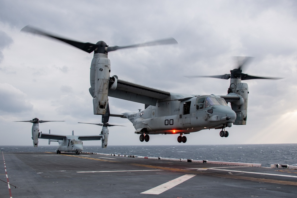 USS America (LHA) Conducts Flight Operations