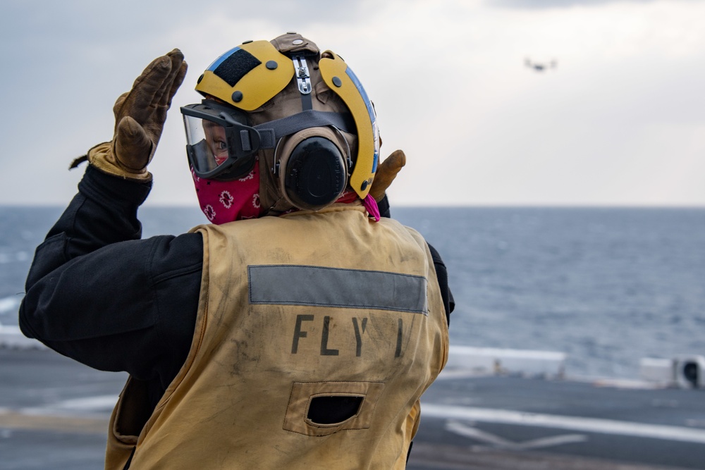 USS America (LHA) Conducts Flight Operations