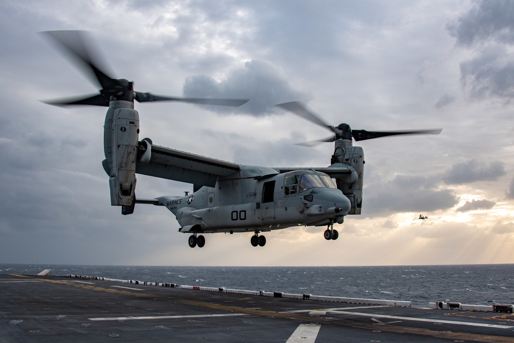 USS America (LHA) Conducts Flight Operations