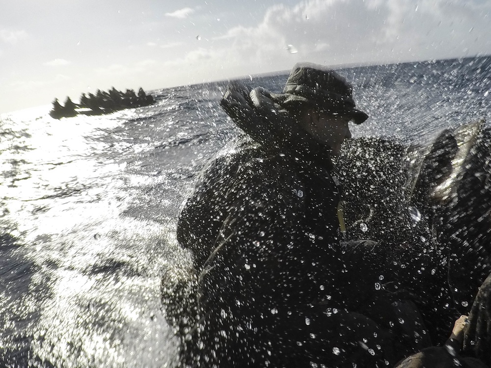 BLT 3/4 launches near the coast of Peleliu