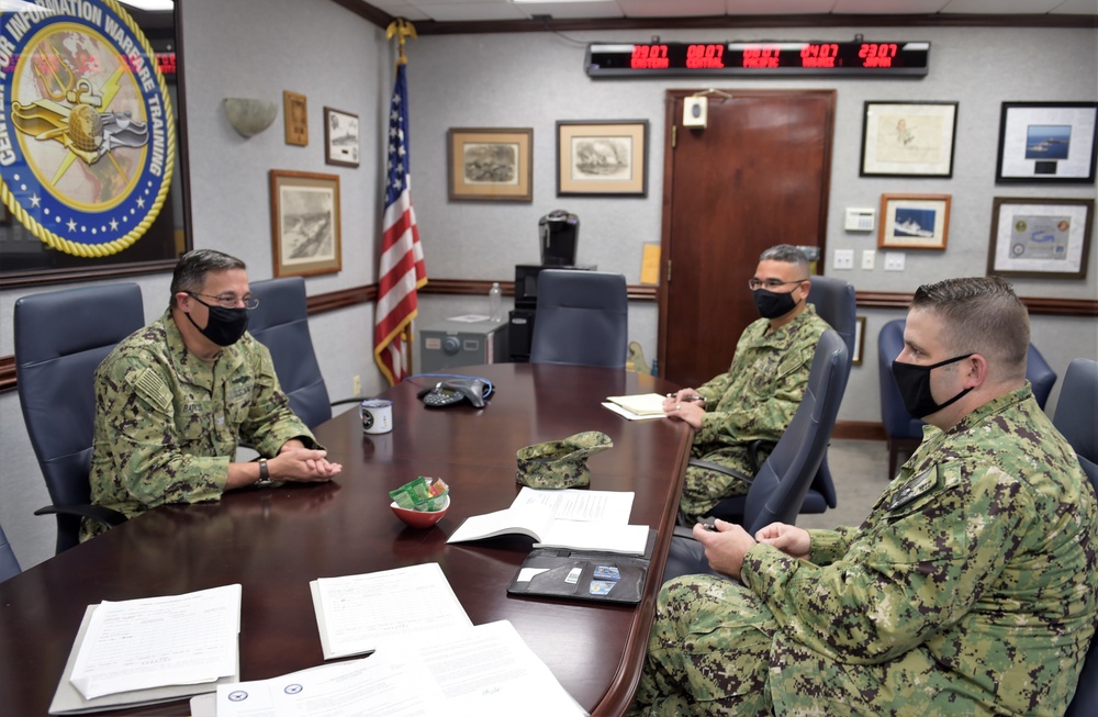 NAVIFOR Force Master Chief Twiford Visits CIWT and IWTC Corry Station, Observes and Discusses IW Training