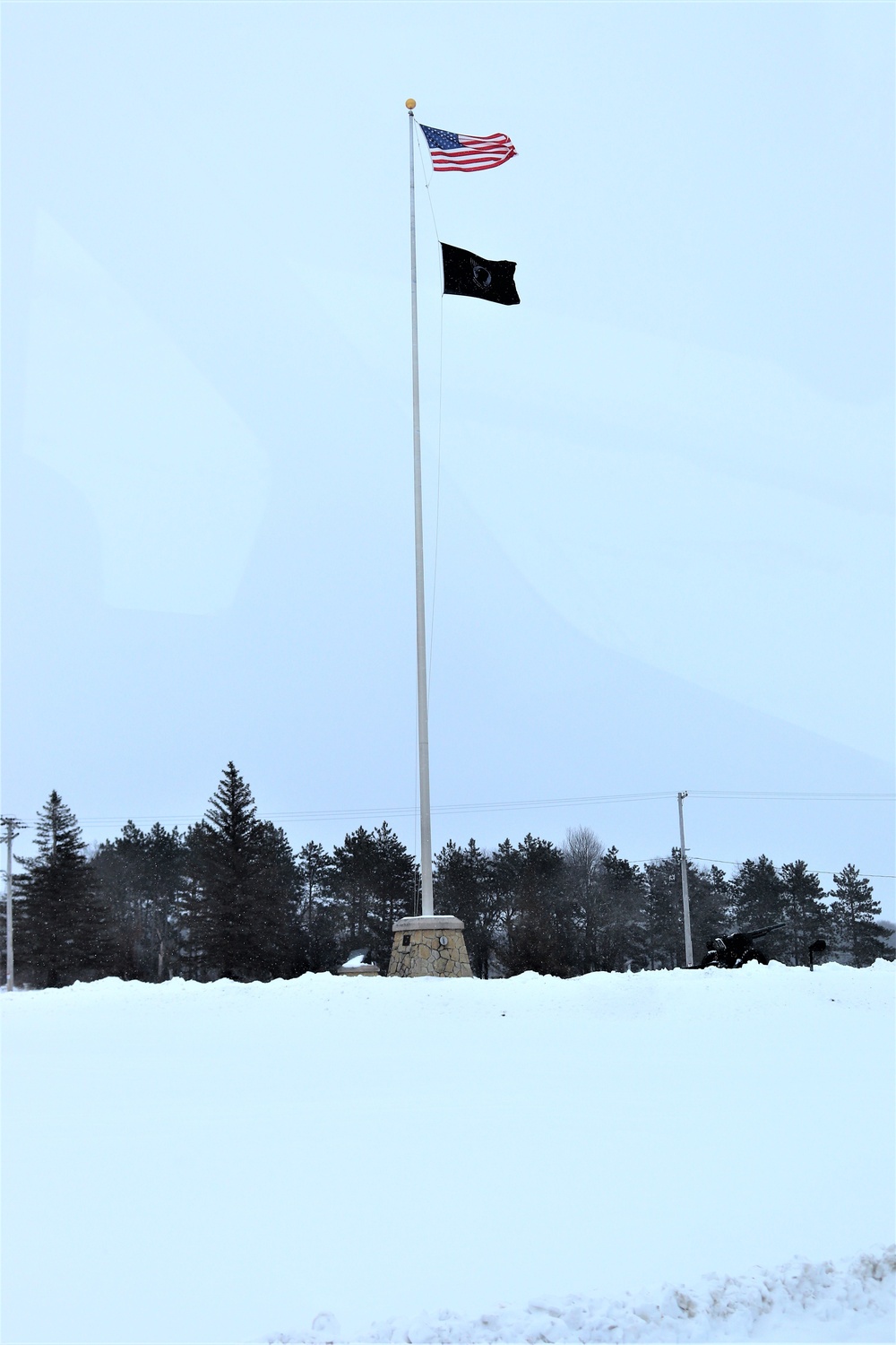 American Flag and Fort McCoy