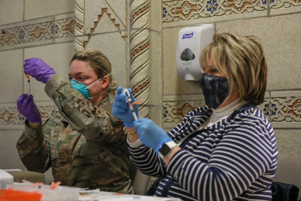 U.S. Army Soldiers Support Trenton, NJ COVID-19 Community Vaccination Center