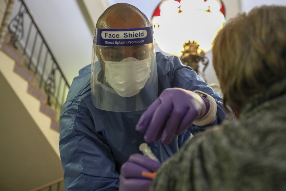 U.S. Army Soldiers Support Trenton, NJ COVID-19 Community Vaccination Center