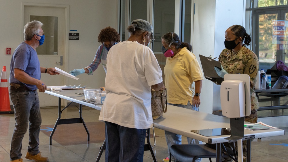 U.S. Virgin Islands community members receive vaccinations at the COVID-19 Community Vaccination Center
