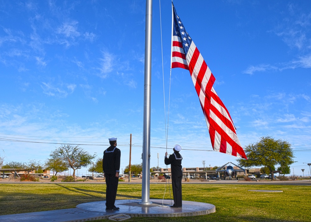 Naval Air Facility (NAF) El Centro conducts morning colors