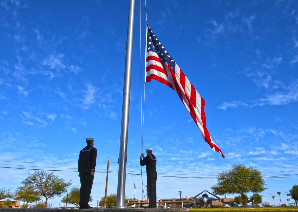 Naval Air Facility (NAF) El Centro conducts morning colors