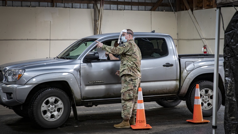Washington National Guard administers vaccines in Ridgefield, Washington