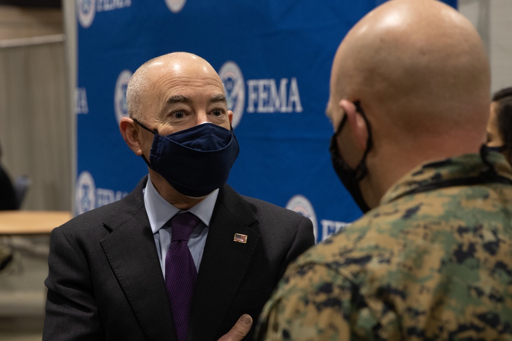 Secretary of Homeland Security visits the Center City Community Vaccination Center in Philadelphia