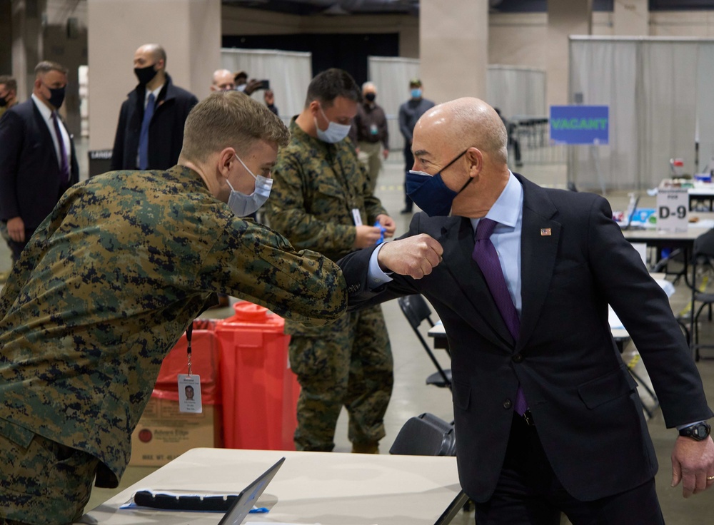 Secretary of Homeland Security visits the Center City Community Vaccination Center in Philadelphia