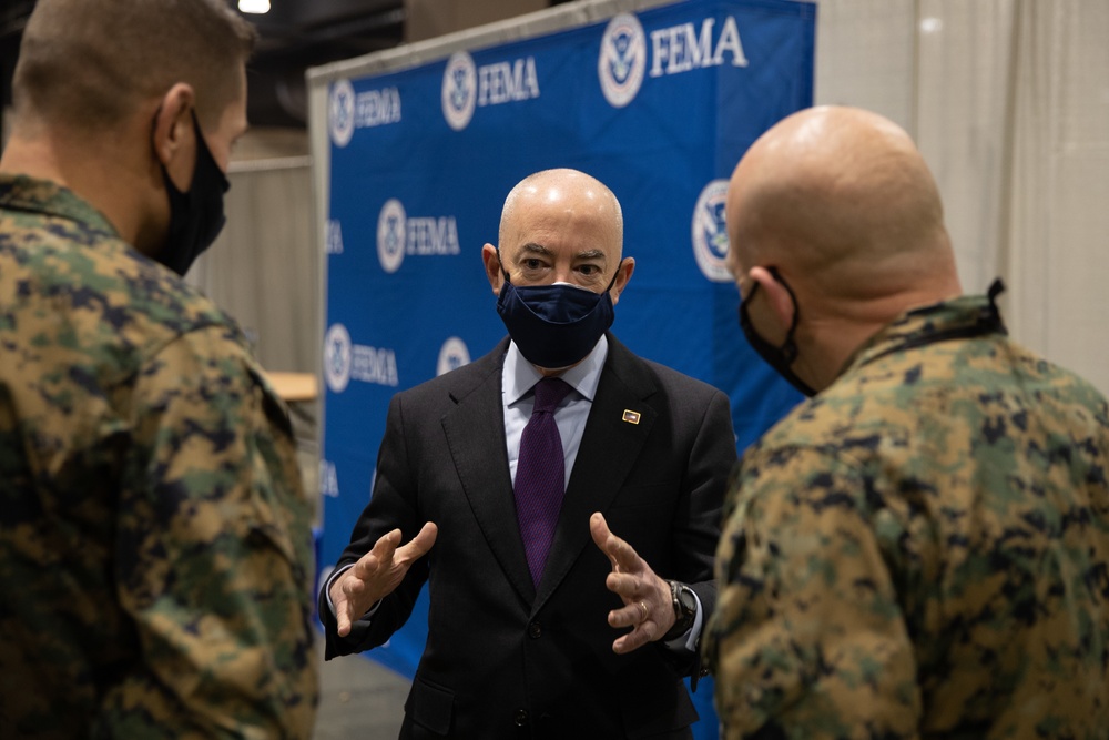 Secretary of Homeland Security visits the Center City Community Vaccination Center in Philadelphia