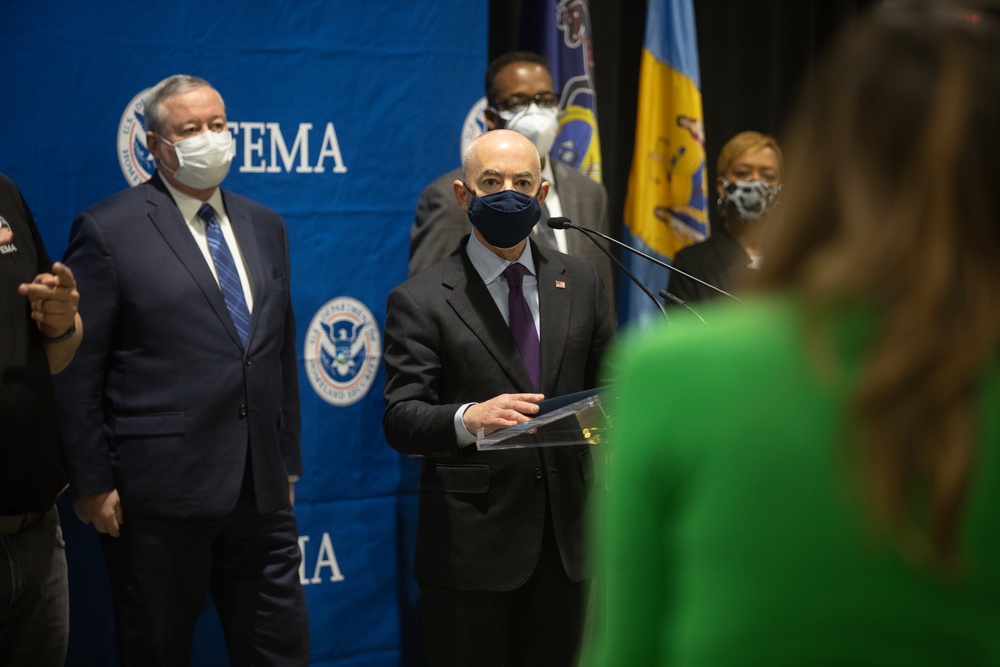 Secretary of Homeland Security visits the Center City Community Vaccination Center in Philadelphia