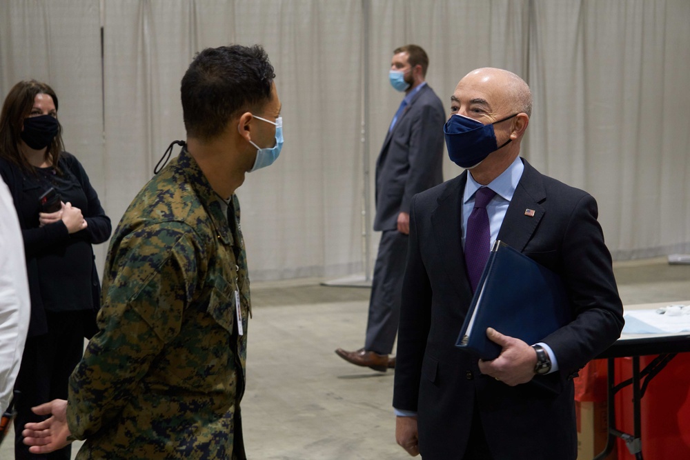Secretary of Homeland Security visits the Center City Community Vaccination Center in Philadelphia
