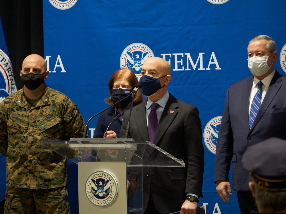 Secretary of Homeland Security visits the Center City Community Vaccination Center in Philadelphia