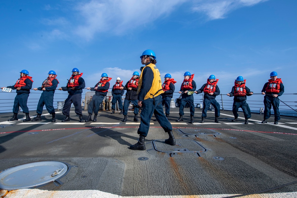 USS Laboon Conducts Replenishment-at-Sea with USNS Laramie