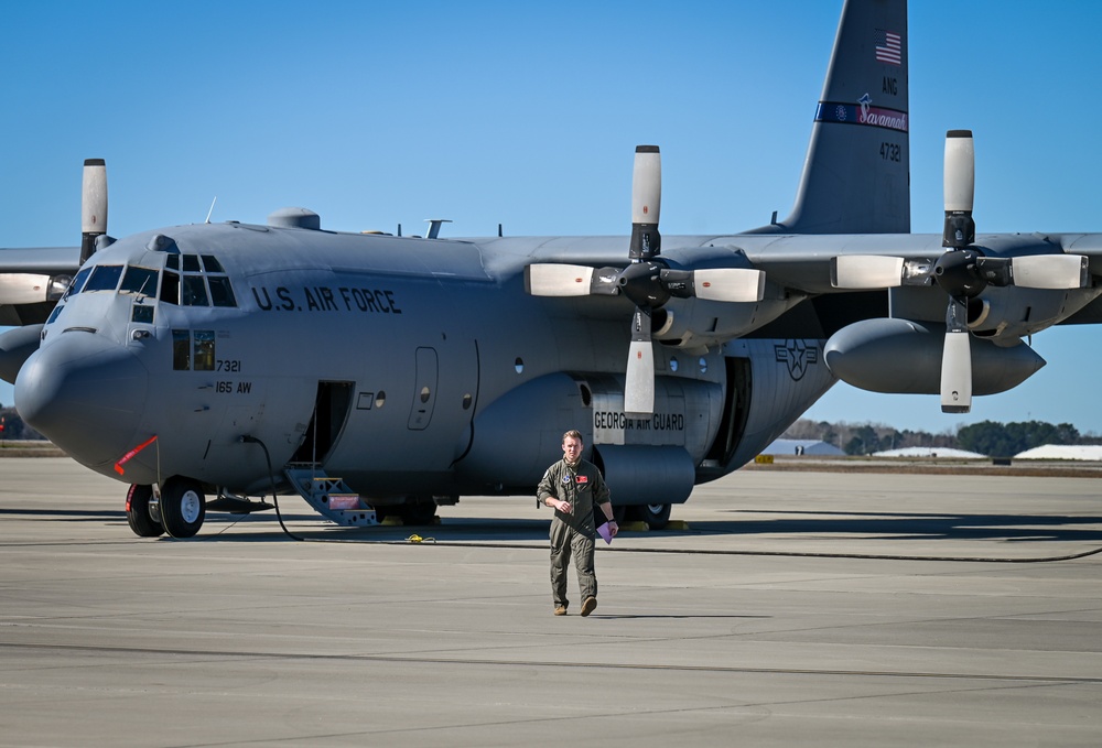 GA Air National Guard C-130H Fly Local Sorties