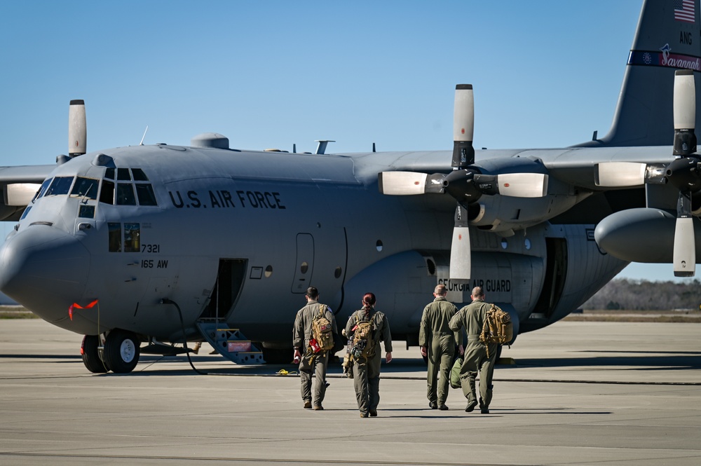 GA Air National Guard C-130H Fly Local Sorties