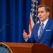 Pentagon Press Secretary John F. Kirby briefs the press