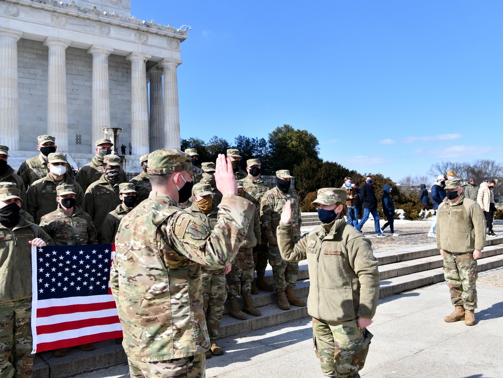 Massachusetts Air National Guard conducts promotions and reenlistments