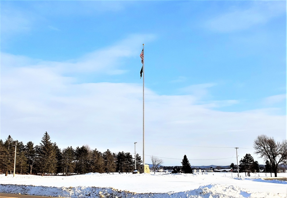 American Flag and Fort McCoy