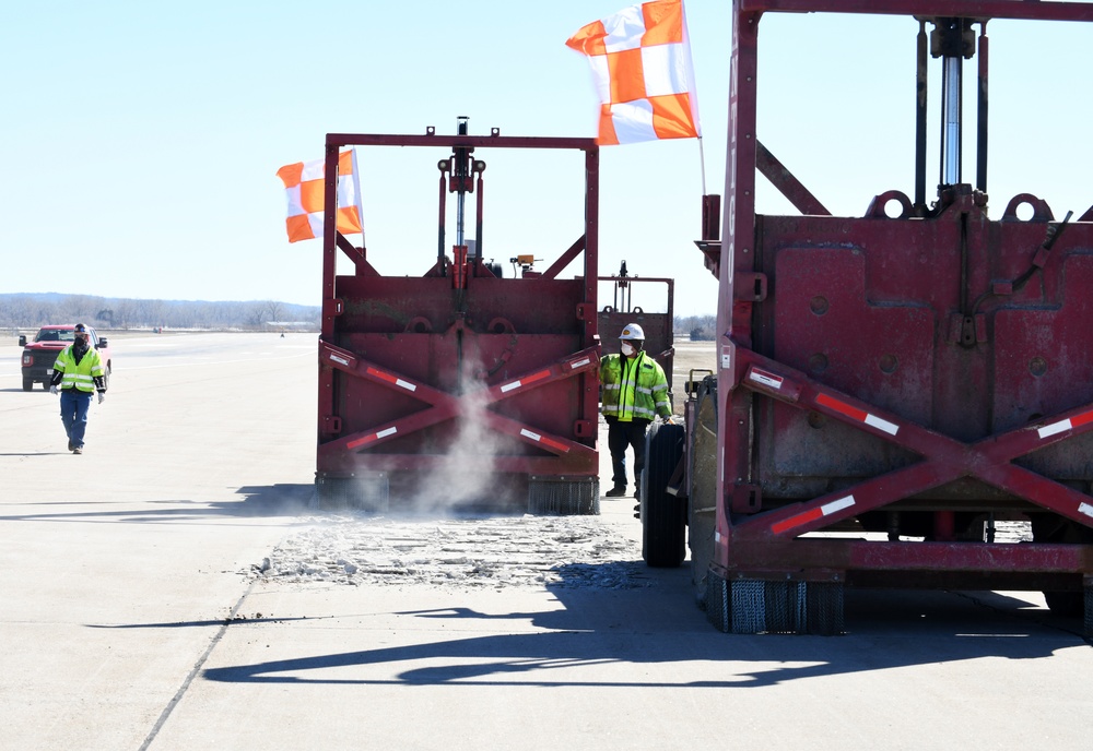 Offutt's runway is under construction