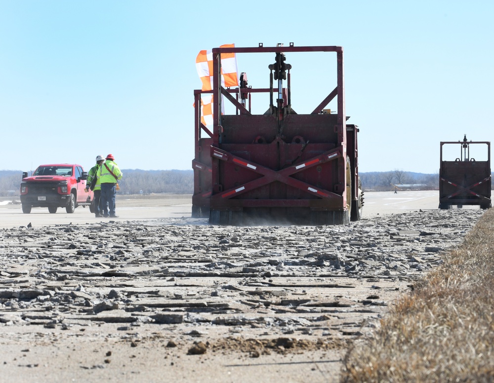 Offutt's runway is under construction